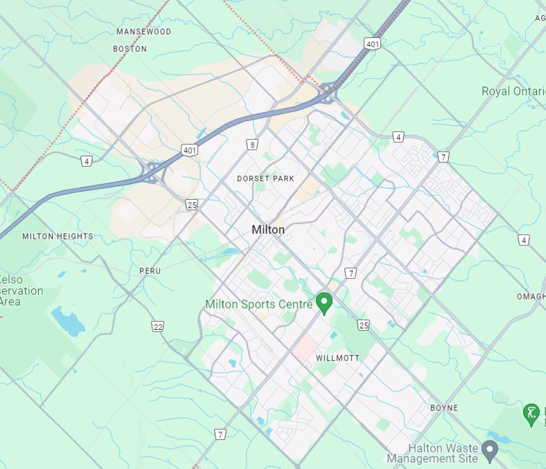 Milton ontario map