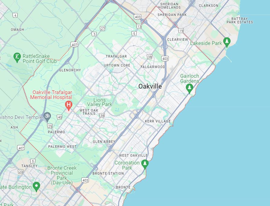 Oakville ontario map