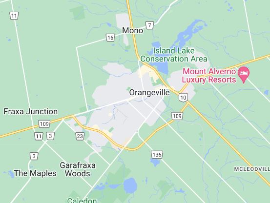 Orangeville ontario map